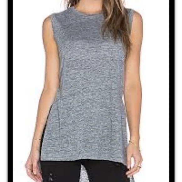 Michael Stars Tops - Michael stars gray linen minimalist side slit tank
